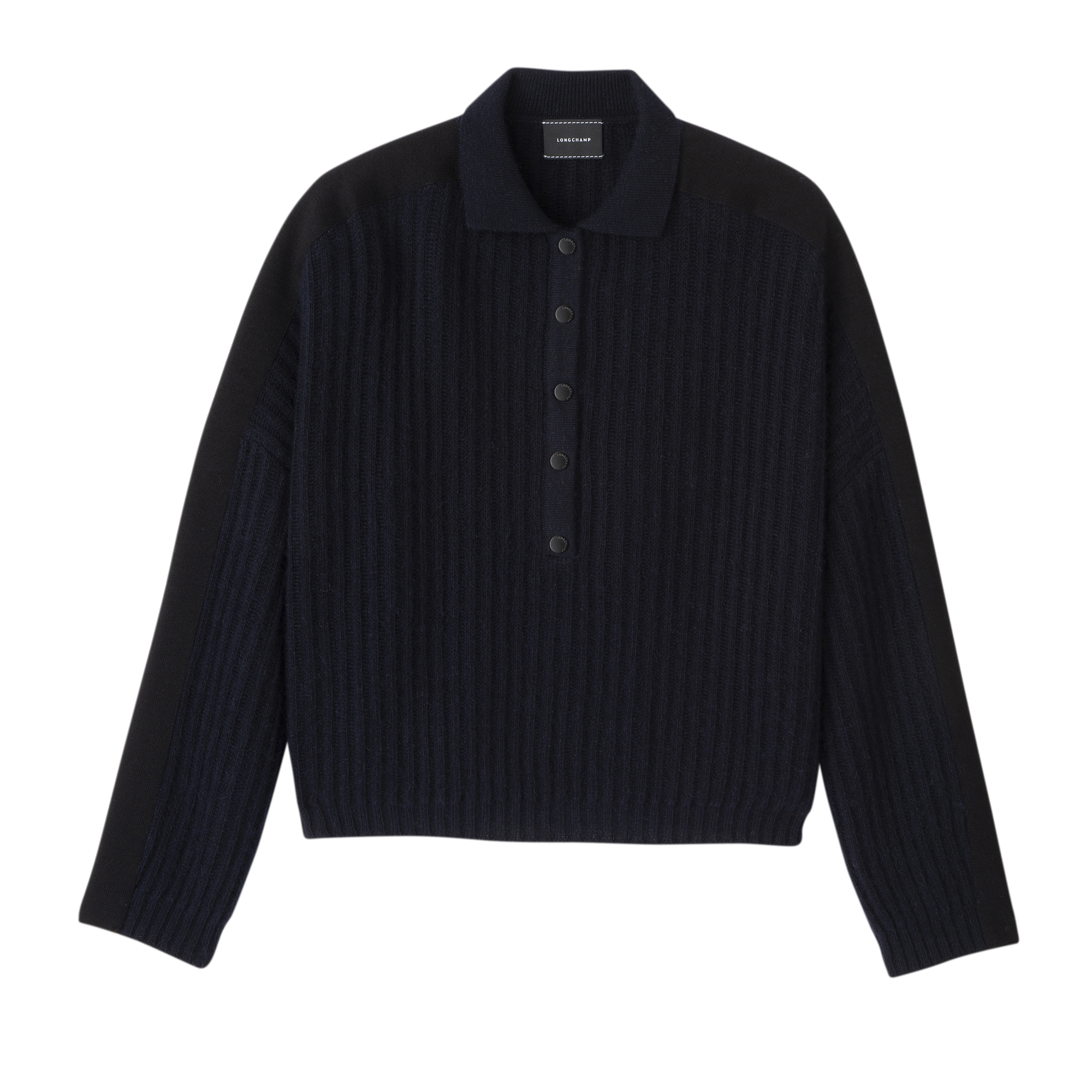 Polo collar jumper Navy - Knit