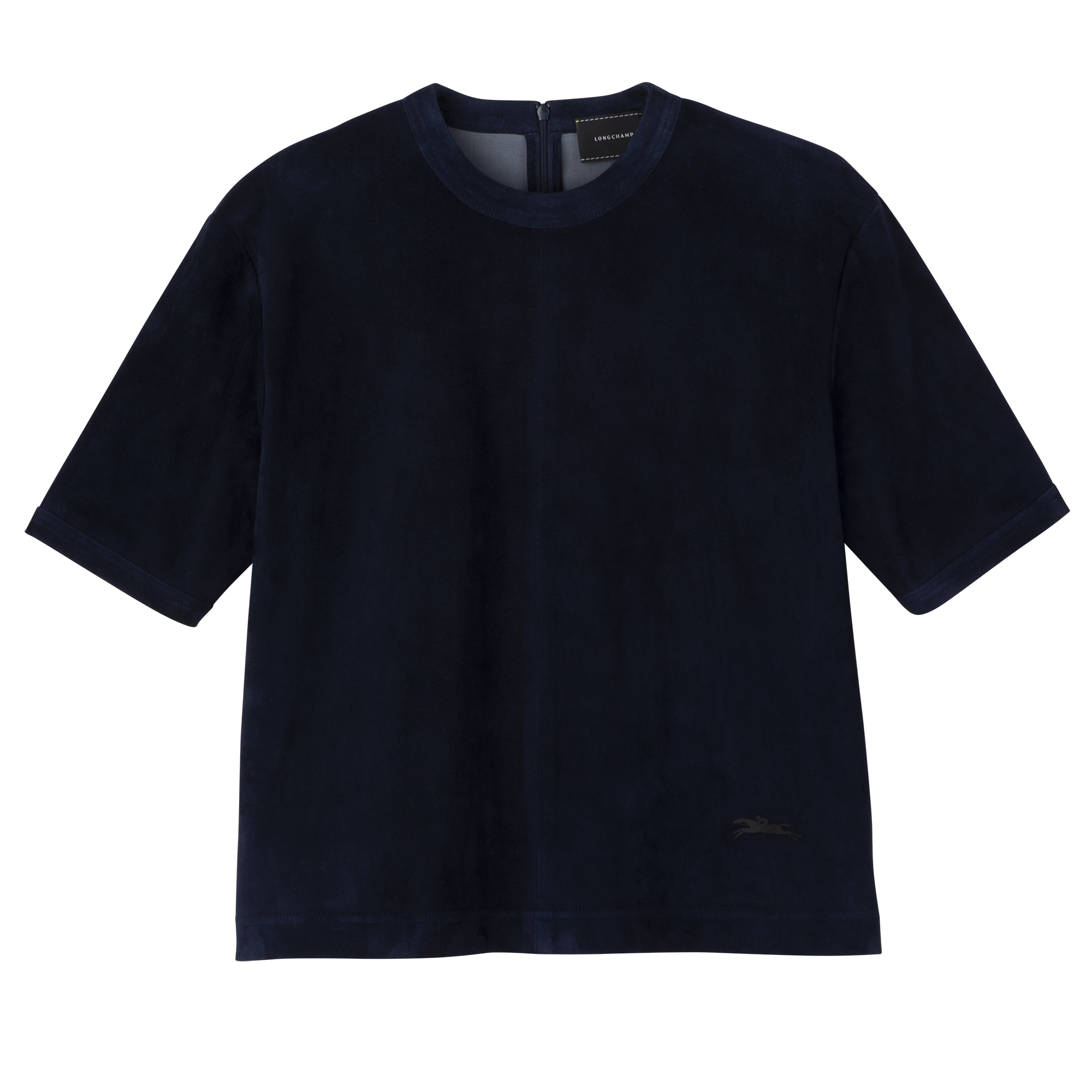 Short leather top Navy - Leather