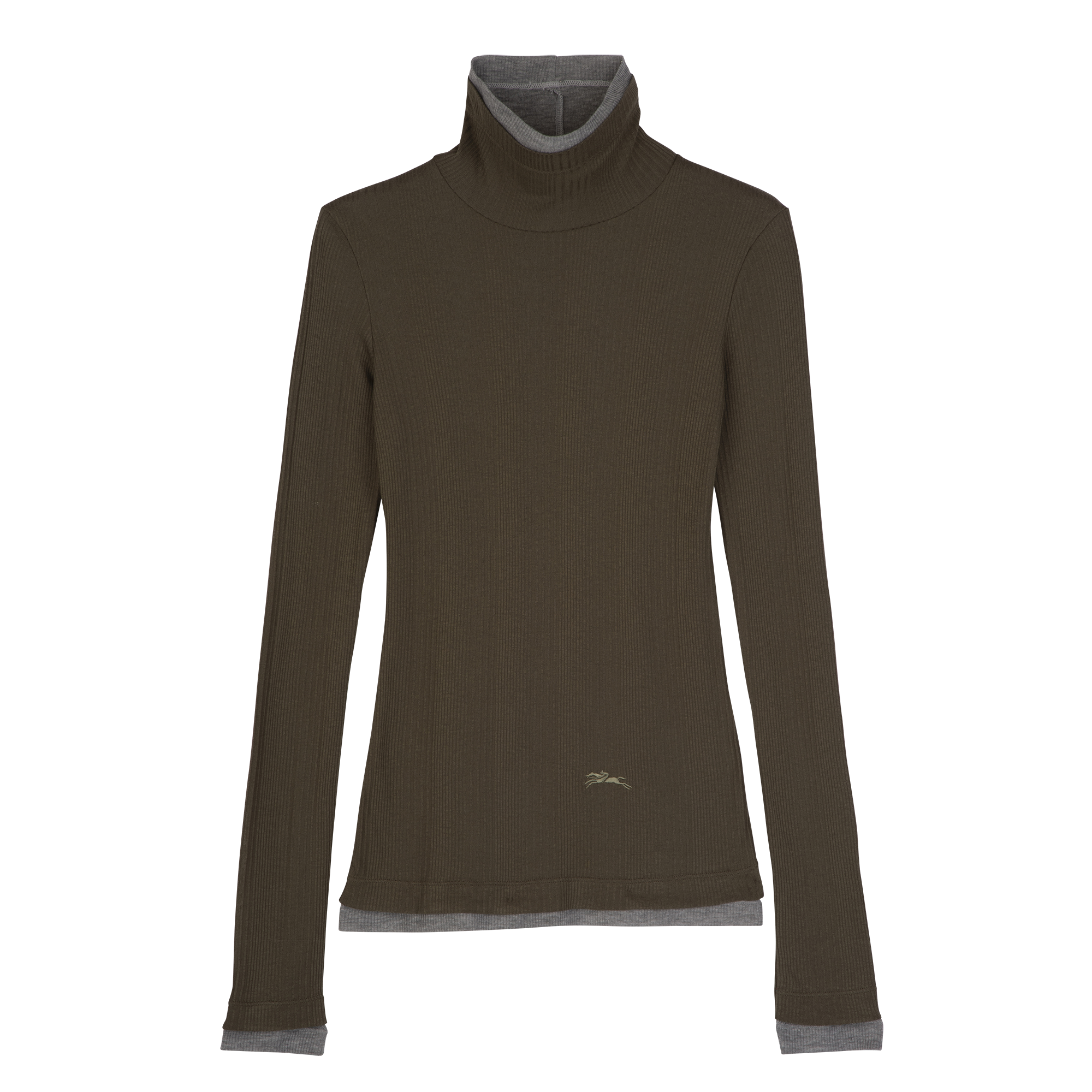 Thin turtleneck sweater Khaki - Jersey