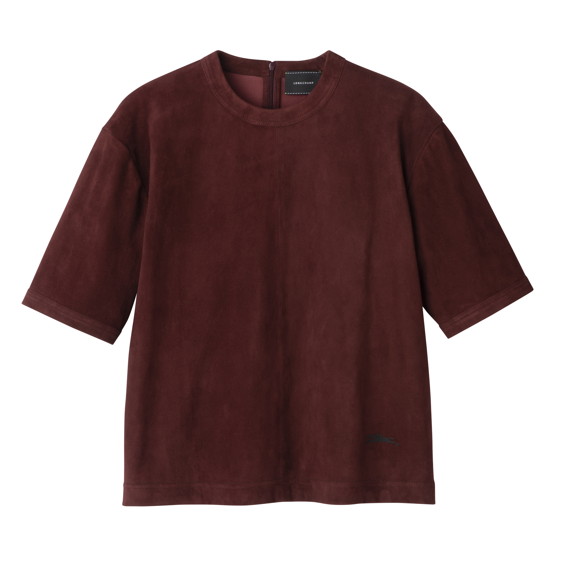 Short leather top Burgundy - Leather
