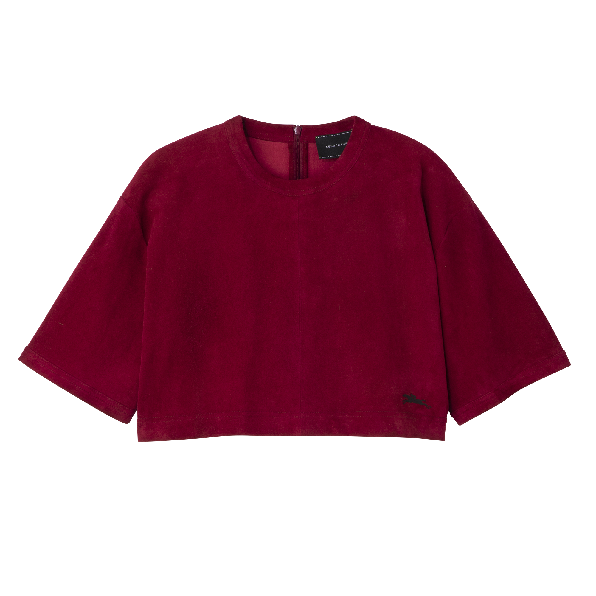 Leather crop top Beetroot - Leather