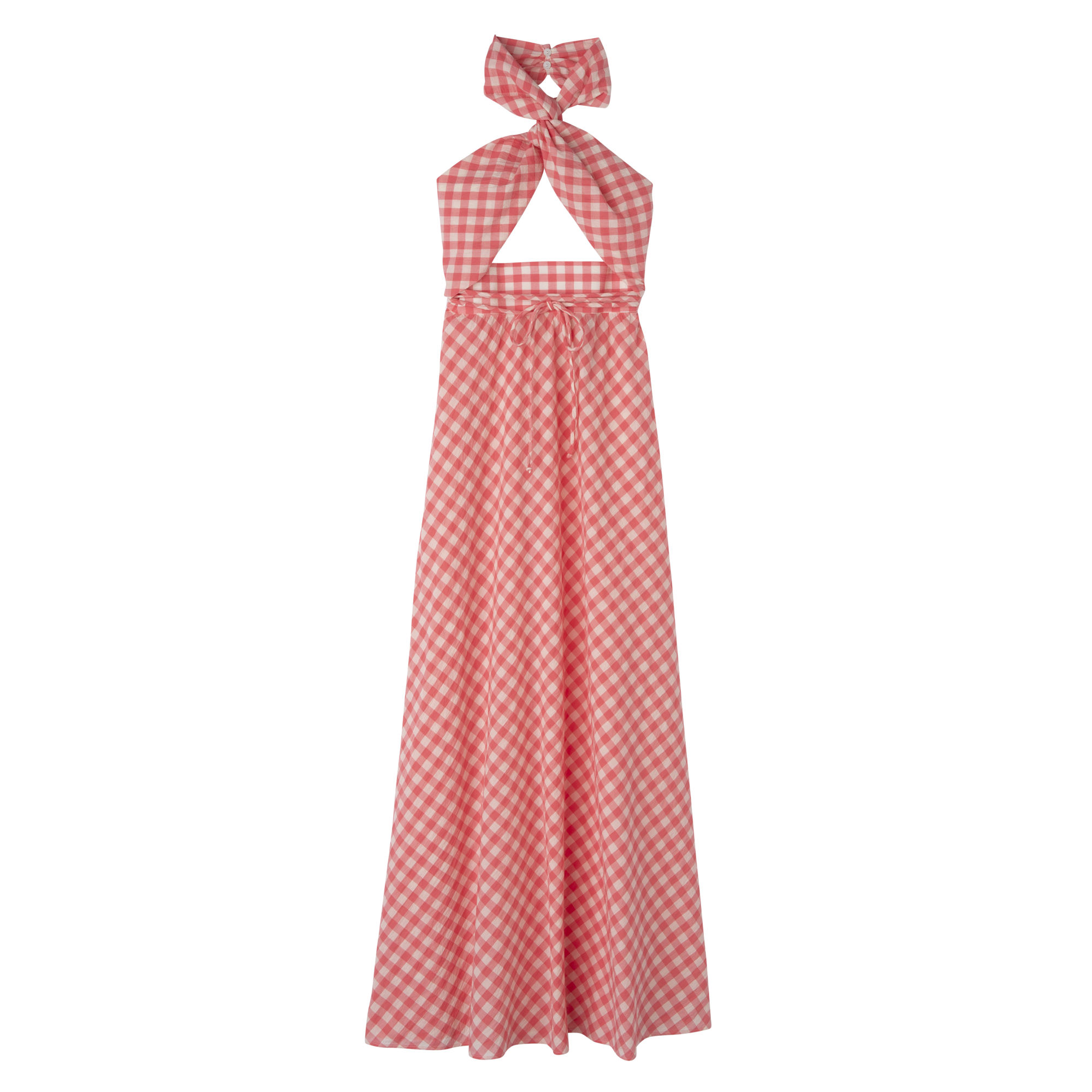 Long dress Blush - Vichy jacquard