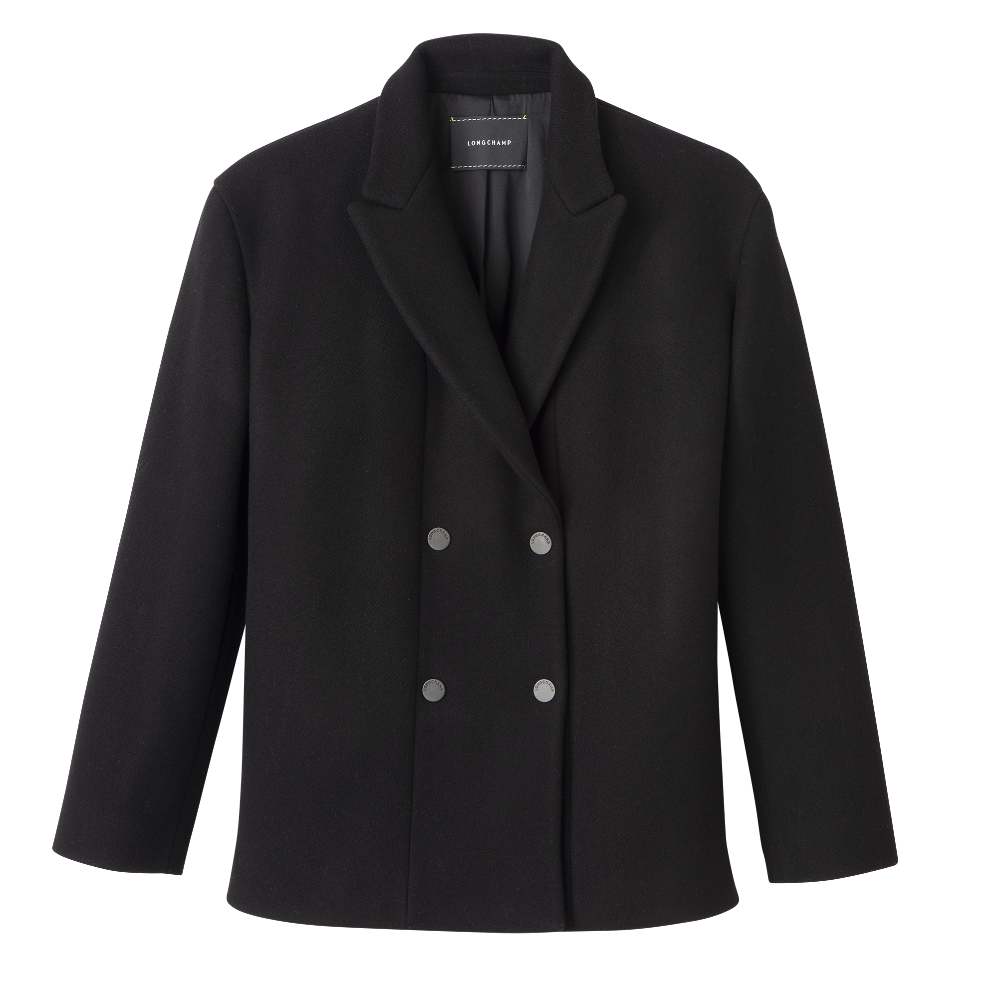 Straight peacoat Black - Wool broadcloth