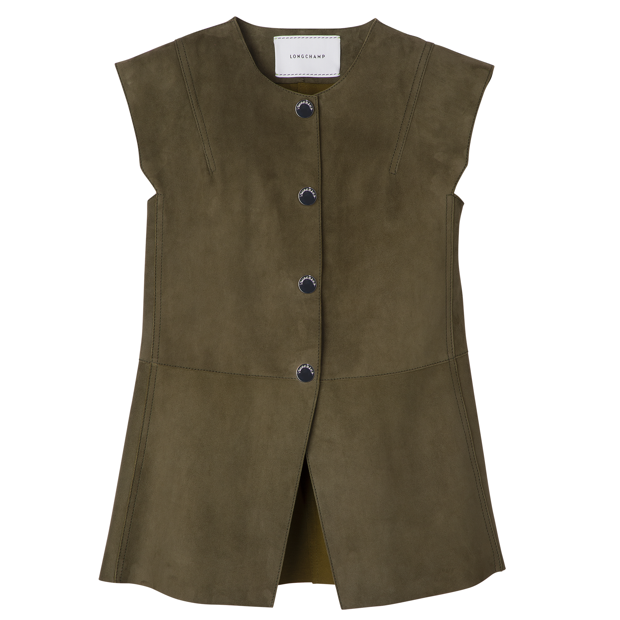 Sleeveless jacket Khaki - Leather