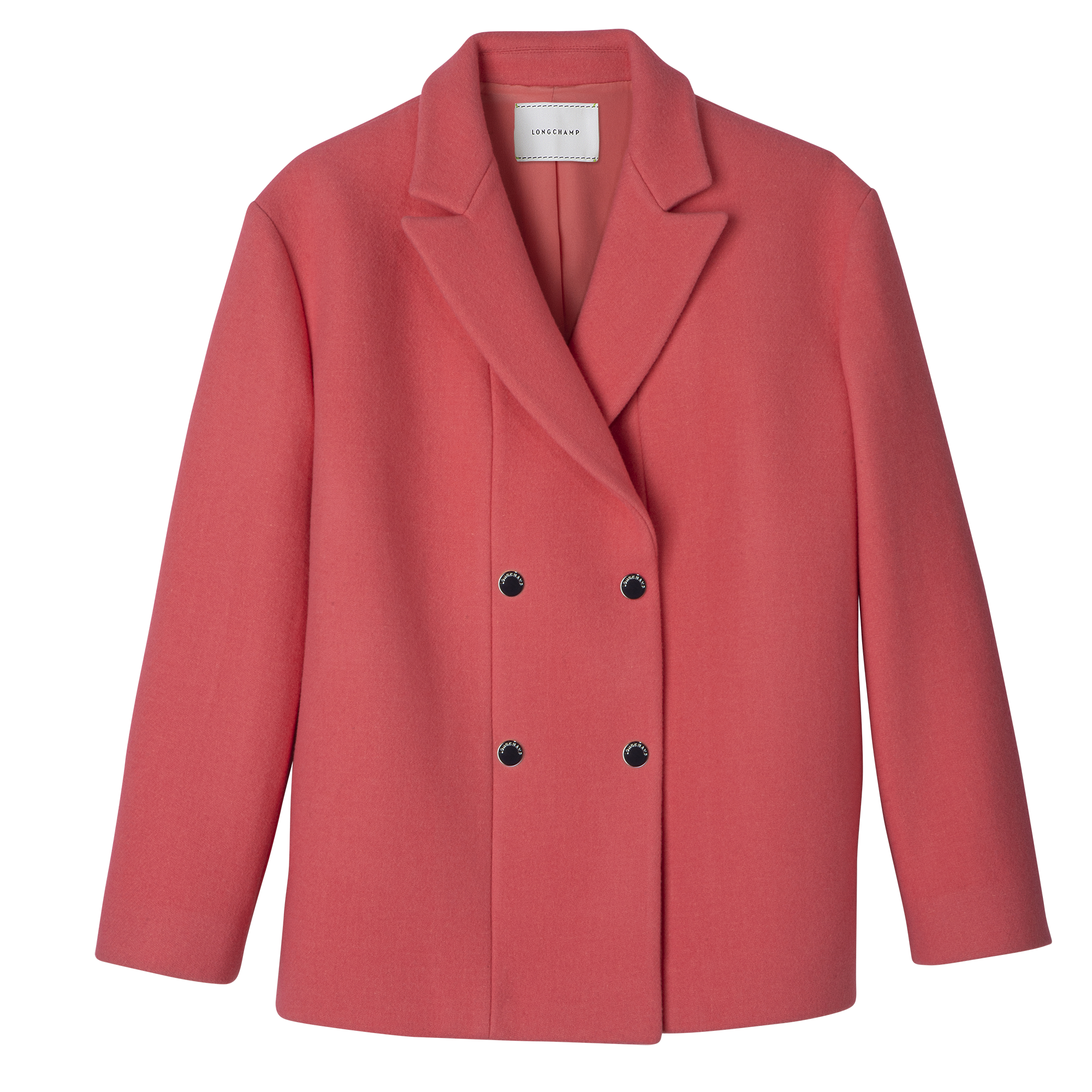 Straight peacoat Blush - Wool broadcloth