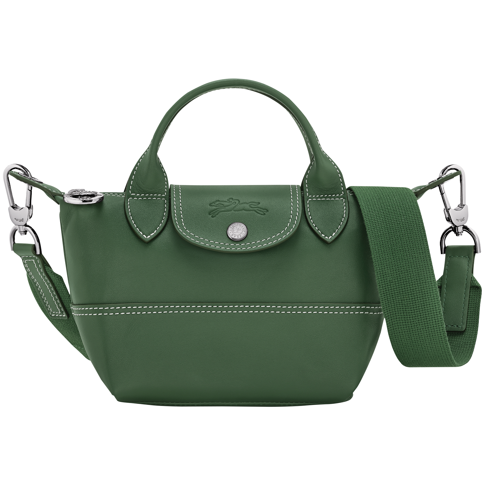 Le Pliage Xtra XS Handbag British Green - Leather