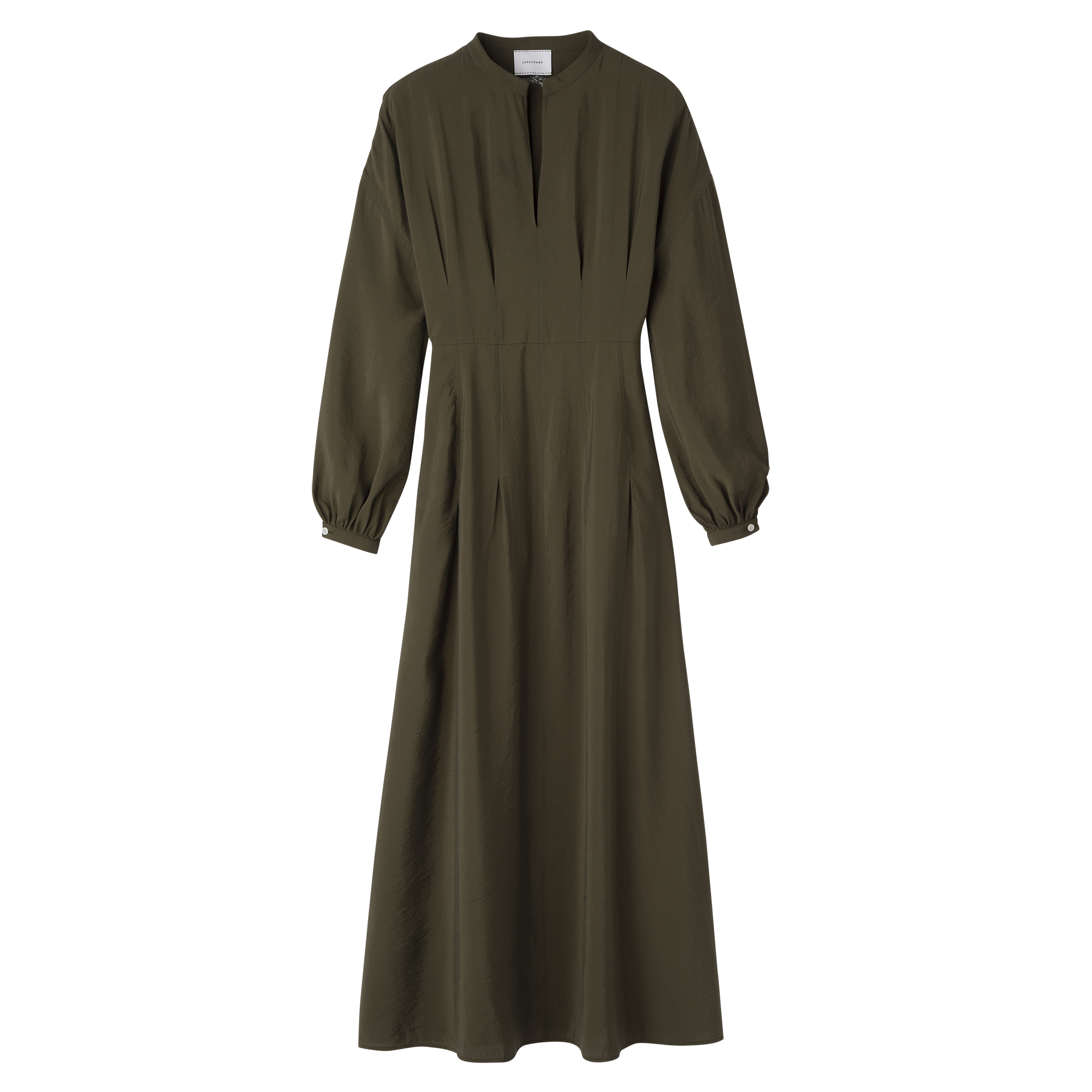 Long dress Khaki - Fluid crepe
