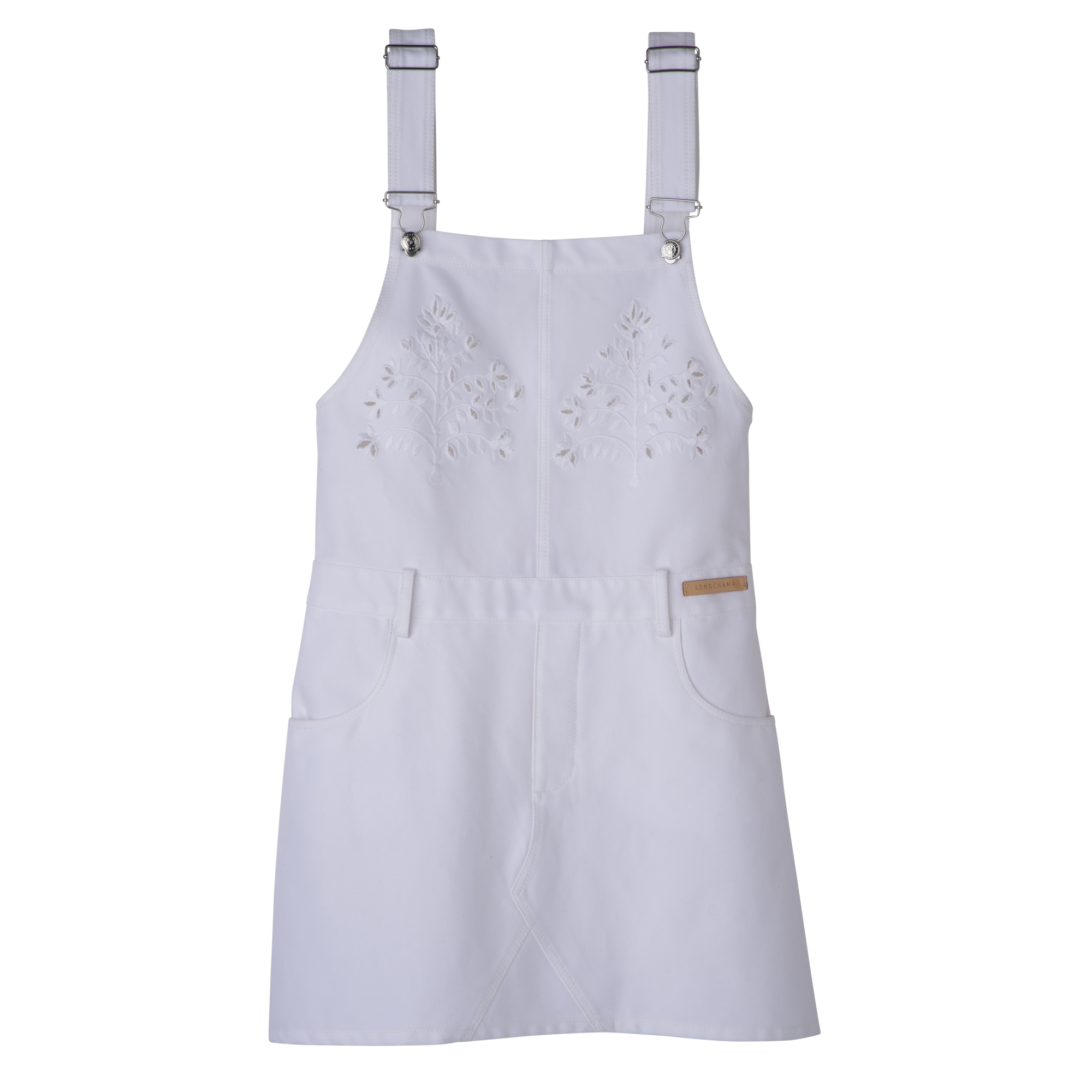 Dress White - Embroidered gabardine