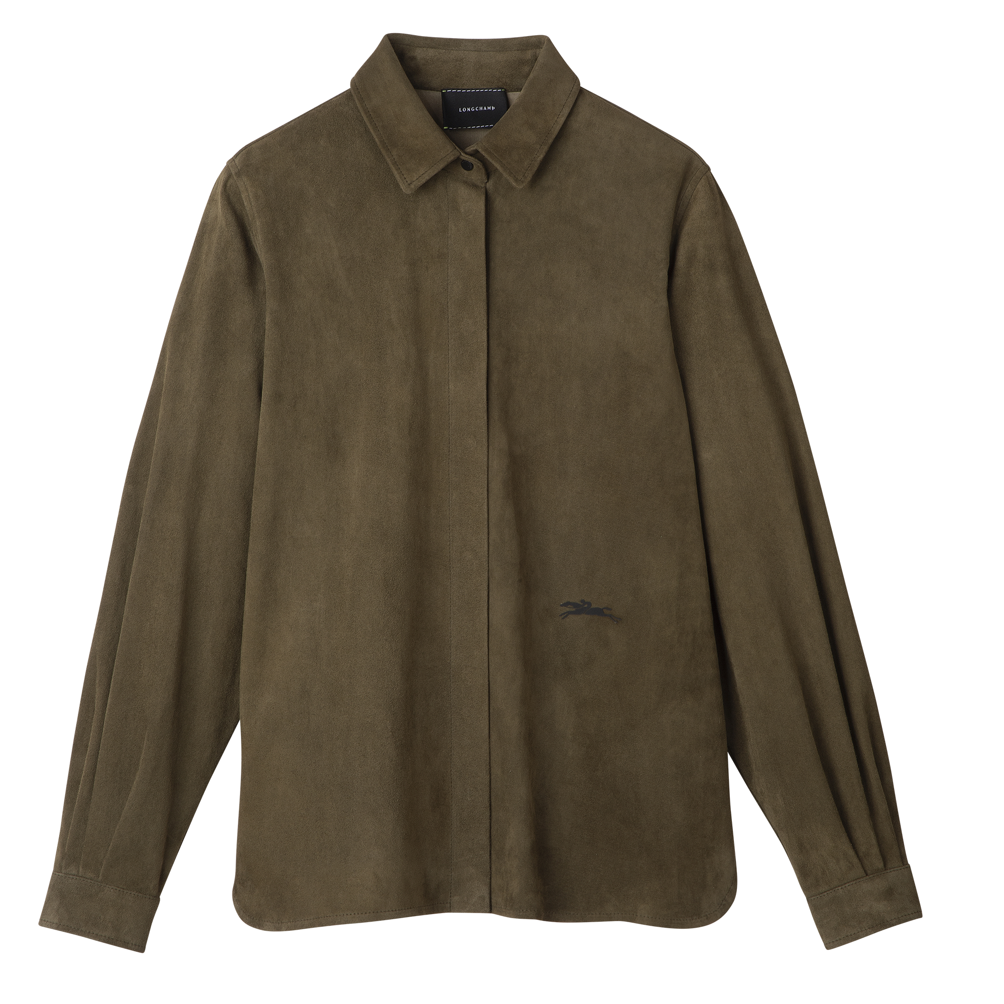 Straight leather shirt Khaki - Leather