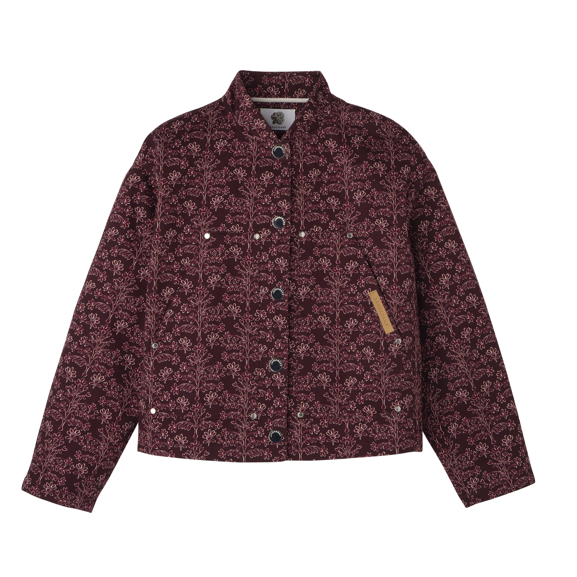 Jacket Eggplant - Printed gabardine