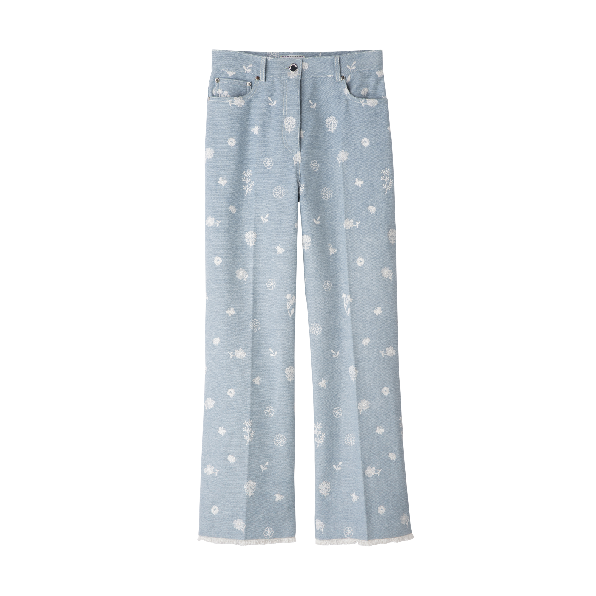 Jeans Sky Blue - Embroidered denim
